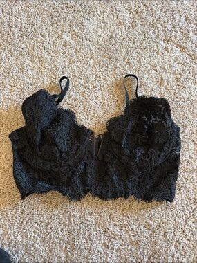 Black Lace Longline Bra